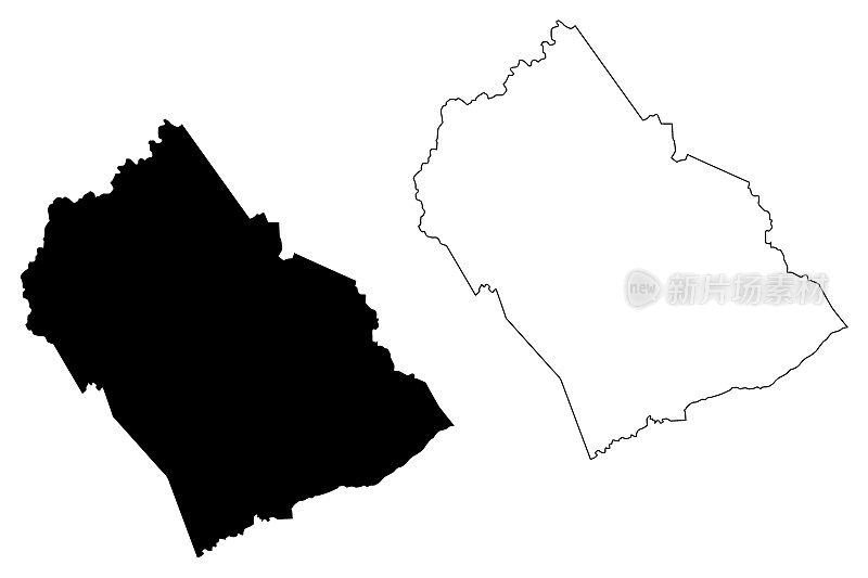 美国田纳西州摩根县(U.S. County, United States, USA, USA)地图矢量插图，草稿素描摩根地图